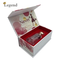 Boîte à parfum magnétique personnalisée, boîte d'emballage cosmétique de luxe en papier rigide en forme de livre avec insert en mousse EVA en velours pour flacon de parfum