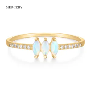 Mercery Jewelry Beautifully Designed Luxurious Diamond Ring Customizable 14K Solid Gold Gemstone Ring Fasion Jewellery