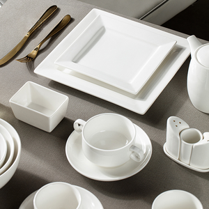 Hefa Vajjila Vaissele ensemble de vaisselle en porcelaine blanche assiette latérale en céramique pour décor de mariage Restaurant assiettes de service Frost - Product Image 6
