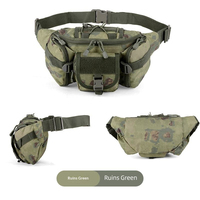 Sac banane triple unisexe d'extérieur avec fermeture éclair et fermoir, imperméable, respirant, léger, durable, en polyester Oxford, sac à dos 6L