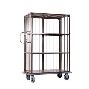 Nieuw Ontwerp Metalen Constructie Schone Linnen <span class=keywords><strong>Trolley</strong></span> Natte En Droge <span class=keywords><strong>Hotel</strong></span> Linnen Kar - Product Image 3
