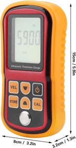 TTLTES GM100 เครื่องวัดความหนาอัลตราโซนิกแบบดิจิตอลจอแสดงผล LCD ขนาดใหญ่เครื่องวัดความเร็วเสียงการปรับเทียบอัตโนมัติ 5MHz 1.2-300 มม. - Product Image 6