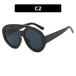 2024 Super Large Frame 9188 Lunettes de soleil en forme de <span class=keywords><strong>crapaud</strong></span> à double faisceau à double faisceau à couleur contrastante - Product Image 5