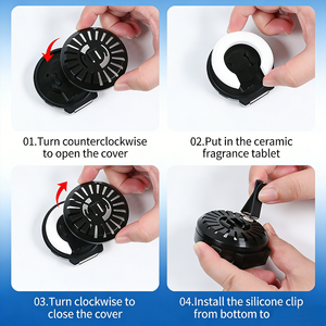 Ambientador con clip para rejilla de ventilación de coche, <span class=keywords><strong>perfume</strong></span> para salida de aire, luz ambiental, lámpara de ritmo musical RGB colorida - Product Image 4