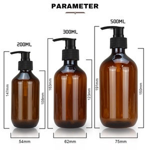 Wholesale <b>Empty</b> 200ml 300ml 500ml Pet <b>Plastic</b> Conditioner <b>Bottles</b> Shampoo Boston <b>Bottle</b> With Lotion Pump - Product Image 5