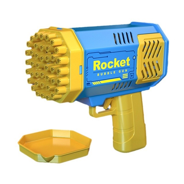 Fully Automatic Bubble Gun Rocket Bubbles Machine Automatic Blower with Bubble Liquid Toy for Kids Beach Outdoor Bubble Gifts