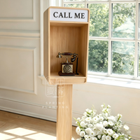 Support de Livre d'Or Audio et Vidéo en Bois Vintage, type Cabine Téléphonique, pour Cabine Photo et Décoration de Mariage