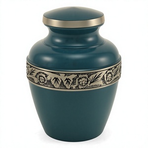 Online Top Seller Brass Pet Cremation Urn Avalon Grey Marble Finish Hand Engraved Ashes Axiom Home Accents Vase Style Threaded - Product Image 1