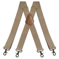Bretelles universelles pour hommes, réglables, en polyester élastique, avec 4 crochets métalliques bronze antique, pour pantalon décontracté quotidien