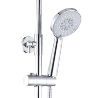 Robinet mitigeur thermostatique 3 voies pour douche, mitigeur mural pour bain et douche avec contrôle de température et douchette à main chromée