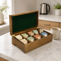Boîte de rangement en bois marron de style populaire avec finition laquée, décoration intérieure, taille et couleur personnalisables, matériau écologique