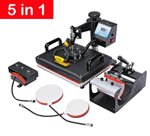 Custom Sublimation 5 in 1 Heat Press Machine Cup Magic Mug T-Shirt Printing Machine Combo Sublimation Printing Machine