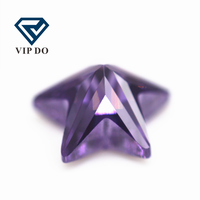 3*3mm-12*12mm améthyste/d-améthyste cinq branches taillées en étoile zircone cubique pierres précieuses synthétiques à facettes taillées en forme d'étoile pierre CZ