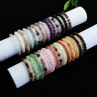 Bracelets en cristal naturel Aiyu en gros : Cristal violet, Citrine, Perles rondes en Quartz fantôme vert, Quartz fraise