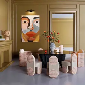 italienischer netz rot einfacher runder runder stuhl heim kompletter esszimmerstuhl für erwachsene wohnzimmer heim freizeitsessel