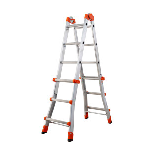 GIERRE AL040DS PEPPINA ALU150 Industrial Design Multifunction Telescopic Aluminium <b>Ladder</b> 12ft Extension 300 lb Load Capacity - Product Image 5