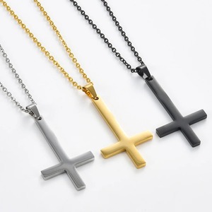 1Pc Stainless Steel Upside Down <b>Cross</b> <b>Pendant</b> For Necklace Dainty Women <b>Men</b> Christian Inverted <b>Cross</b> Charm Simple Jewelry Gifts - Product Image 1