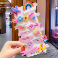 Nouvel Ensemble Cadeau 2025 de 14 Pinces à Cheveux en Plastique Mignonnes, Barrettes et Barrettes à Cheveux pour Enfants, Motif Dessin Animé pour Filles, Accessoires Tendances