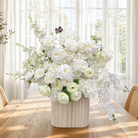 Boule de fleurs artificielles personnalisée PPS, blanche, pour centre de table de mariage, décoration de table pour événements de mariage