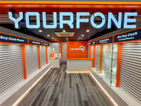 Magasin de réparations et réparations de téléphones portables sur mesure Vitrine murale pour étui de téléphone électronique Design d'intérieur pour magasin de téléphonie mobile