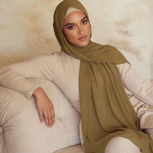 2025 été modeste mode Offre Spéciale Design élégant respirant longue plaine en mousseline de soie Hijab haute qualité couture en gros musulman - Product Image 2