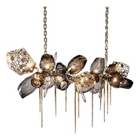 Lustre en cristal en laiton de luxe moderne nordique grand design américain plafonniers en verre de Murano lustre suspendu