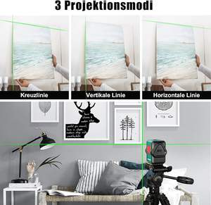 Лазер Hychika с перекрестной линией 30 м, самовыравнивающийся лазер с зеленой линией на 360 градусов переключаемый горизонтальный/вертикальный/поперечный - Product Image 3