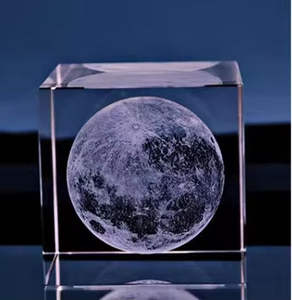 Honor Crystal Wholesale Eco-Friendly Square White Embryo Block Alta calidad Transparente 3D Tallado Moon Saturn Series Crystal - Product Image 6