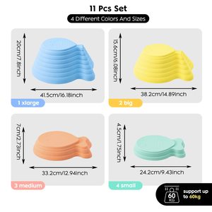 Jeu de pierres d'équilibre pour les enfants qui jouent à l'intérieur et à l'extérieur, jouets de pierres colorées antidérapantes pour la Coordination, jouet d'entraînement sensoriel - Product Image 2