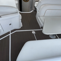 Tapis de sol en mousse EVA imitation teck pour plateforme de bain et cockpit de bateau Sea Ray Sundancer 290 (1997-2001), style SeaDek MarineMat, auto-adhésif