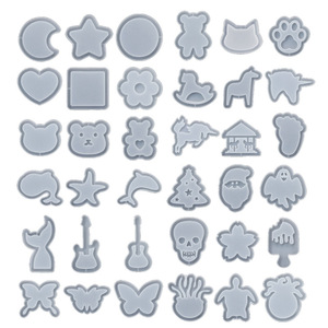 36 pièces animaux Silicone résine époxy moules bijoux à bricoler soi-même pendentif outils porte-clés moule artisanat faisant des fournitures faisant produit personnalisé - Product Image 1