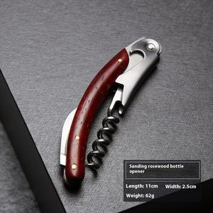 Haima-Tire-bouchon multifonction en bois de <span class=keywords><strong>rose</strong></span>, forme plate, en acier inoxydable, pour le vin et la bière - Product Image 6
