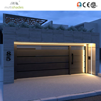 Porte de garage moderne en aluminium isolé MULTI-TEINTES avec porte latérale et moteur latéral pour usage extérieur, dotée de fonctions antivol