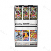 Distributeur empilable de paquet de rappel en acrylique Distributeur de paquet de rappel Pokemoned à 3 fentes avec côtés noirs