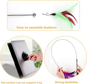 Entrega Rápida: Juguete para Gatos con Varita de Madera CFA, Plumas y Campana, Cabezal de Repuesto Extraíble y Duradero, Juguete para Rascar para Gatos - Product Image 4
