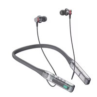 Auriculares Inalámbricos Transparentes con Banda Magnética para el Cuello, Pantalla LED, Auriculares Deportivos para Juegos, Caminar, Auriculares Estéreo