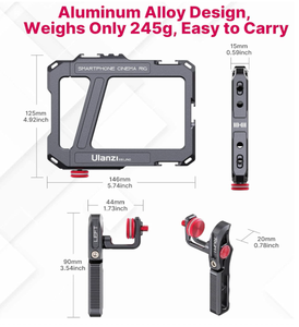 Estabilizador de Mano de Aluminio para Teléfono, Empuñadura para Grabación de Video, para Videomaker y Videógrafo, con Soporte para iPhone 16 - Product Image 3