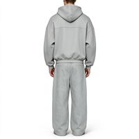 Ensemble de survêtement 2 pièces pour homme : sweat à capuche zippé surdimensionné 450 GSM et pantalon large, personnalisable avec logo, style streetwear
