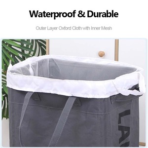 75L có thể gập lại vải giặt giỏ với bánh xe hẹp góc giặt <span class=keywords><strong>Hamper</strong></span> với có thể tháo rời rửa Túi - Product Image 3
