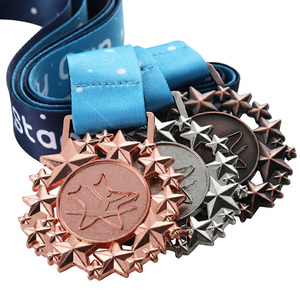 Medallas de Gimnasia y Danza, Aleación de Zinc, Diseño de Estrella 3D en Relieve, Medallas Deportivas de Metal Personalizadas para Competiciones de Gimnasia o Danza - Product Image 2