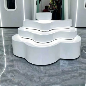 Mesa de exhibición redonda luminosa con pintura comercial para panadería, cabina de flujo personalizada para tienda de ropa, vitrina de exhibición - Product Image 4
