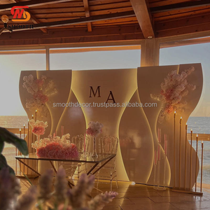 ฉากหลังงานแต่งงาน 3 มิติ สีขาว ดีไซน์ใหม่ ผนังอะคริลิค PVC สีขาว - Product Image 5