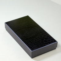Emballage de boîtier de téléphone portable personnalisé de bonne qualité en cuir véritable crocodile noir vide avec votre propre logo