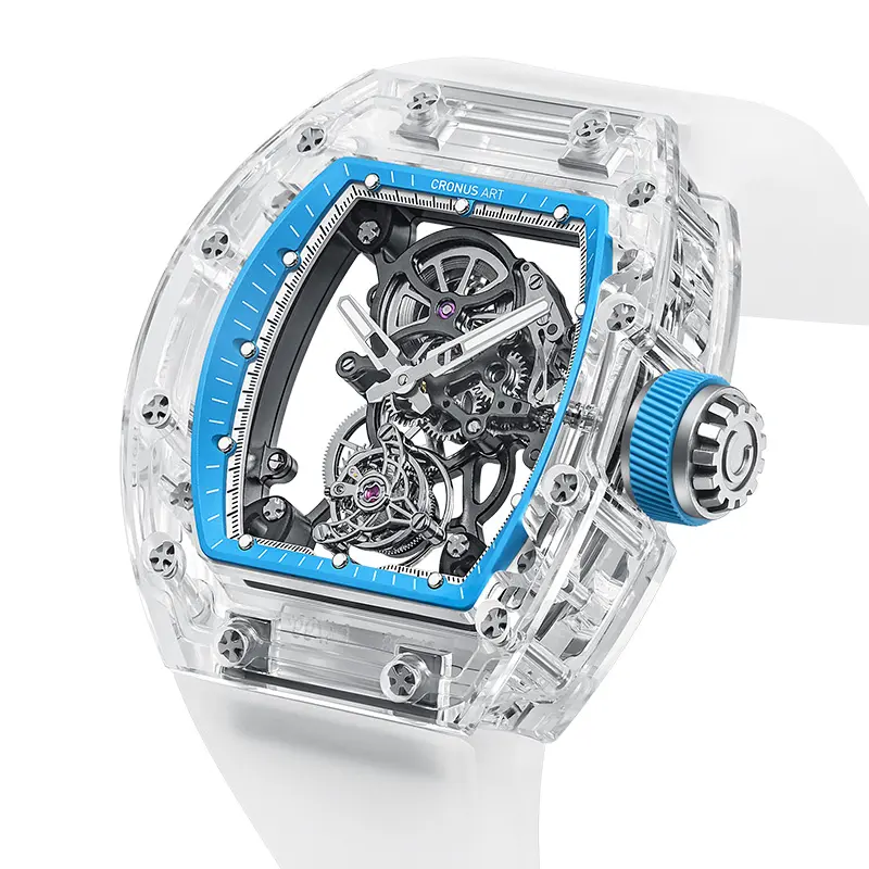 Montres mécaniques oem haut de gamme montres en cristal de saphir montres mécaniques en cristal de saphir en forme de dôme montres mécaniques classiques
