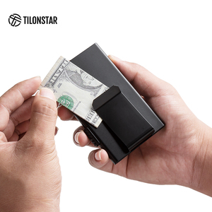 TILONSTAR TVC330 Portacarte Automatico Pop-up in Alluminio Portatile con <span class=keywords><strong>Clip</strong></span> Portadenaro e Protezione RFID per Carte di Credito e Documenti - Product Image 4