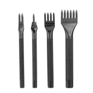 4Pcs 1/2/4/6 Prong Leather Craft Tool Sets Diy Handmade Sewing Leather Tools Hole Punches Lacing Stitching Working Chisel - Product Image 1