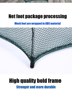 Jaula de camarones, red de pesca de nailon plegable, jaula de trampa fundida con 6-20 agujeros, Red de paraguas PE, jaula de paraguas tipo nudo simple y doble - Product Image 5