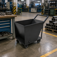 Chariot à copeaux CNC inclinable en acier inoxydable durable et chariot de vidage industriel pour roulements de moteur, boîtes de vitesses, PLC - Dimensions personnalisables