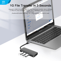 Base de Conexión USB-C 11 en 1, Aleación de Aluminio, USB-A 3.2 10Gbps, 4K 60Hz, RJ45 1000M, VGA, PD 100W, Audio, Lector de Tarjetas SD