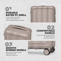 Valise à roulettes personnalisée avec logo métallique, ouverture frontale, pour boutique de produits de voyage, vente en gros